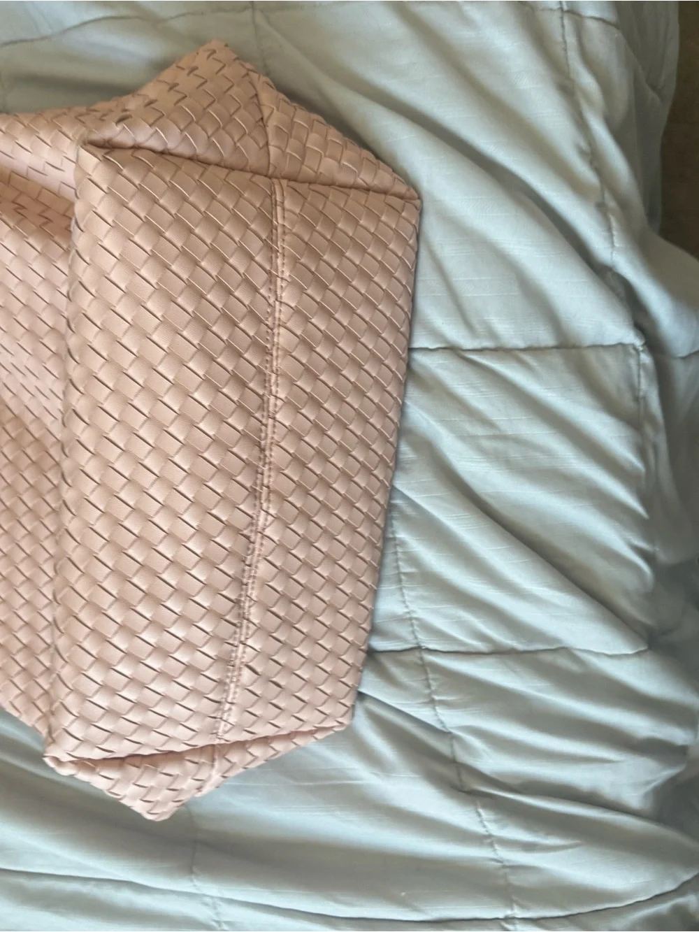 Woven Blush Pink Shoulder Bag